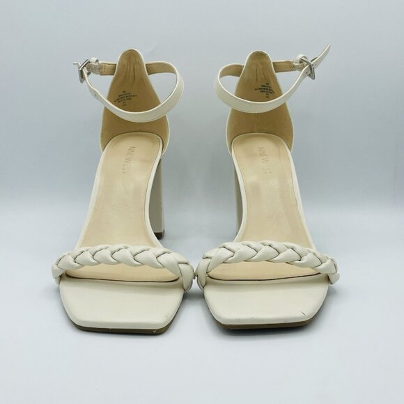 Nine West Shoes Womens Size 10 M White Braid Ankle Strap High Heels Sandals - Picture 4 of 11
